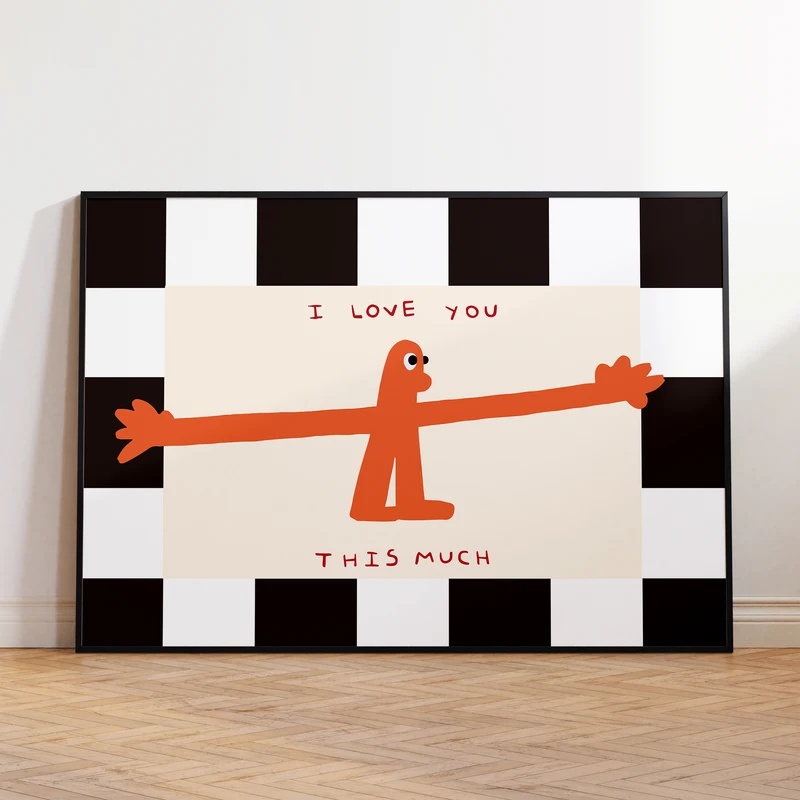Home Decor Quotes - ฉันรักคุณมากขนาดนี้ ภาพพิมพ์บนผ้าแคนวาส - โปสเตอร์ตกแต่งบ้านสำหรับห้องนั่งเล่นและห้องนอน
