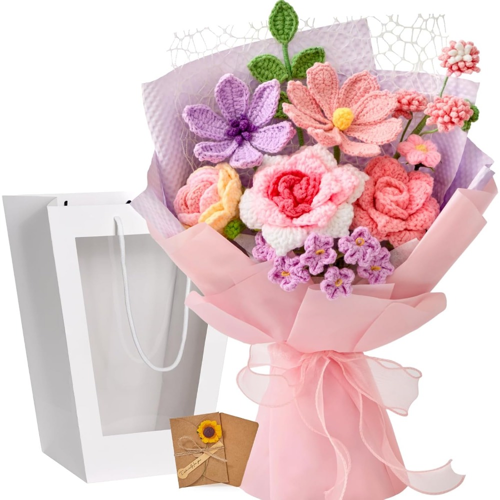 Home Decor Tulip - ช่อดอกไม้โครเชต์ ดอกไม้ถักทำมือสำหรับวันแม่ | ของขวัญนิรันดร์สำหรับโอกาสพิเศษ