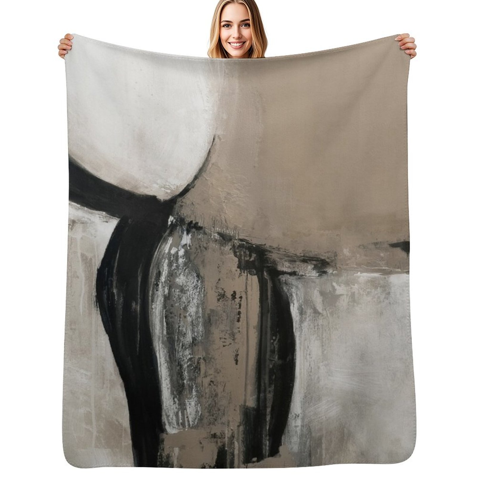 Neutral Throw Blanket - ผ้าห่มแบบนามธรรมอเนกประสงค์ ผ้าห่มอุ่นนุ่มสำหรับการเดินทางในบ้าน