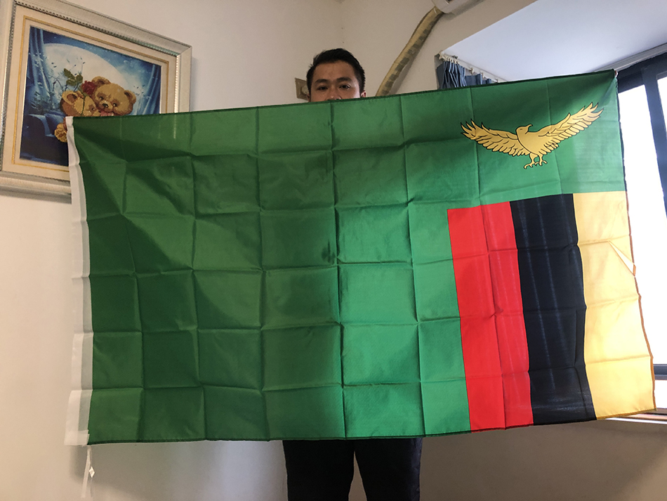 Home Decor Zambia - (สกายแฟล็ก) ธงชาติแซมเบีย ขนาด 90x150 ซม. (3x5