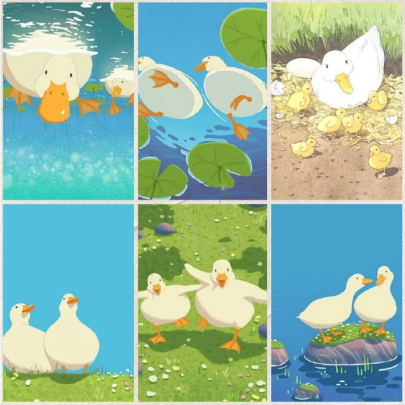 Home Decor Duck - การ์ตูนเป็ดสัตว์ศิลปะบนกำแพงโปสเตอร์ภาพวาดบนผืนผ้าใบสำหรับห้องสำนักงานโรงเรียนตกแต่งของตกแต่งบ้าน