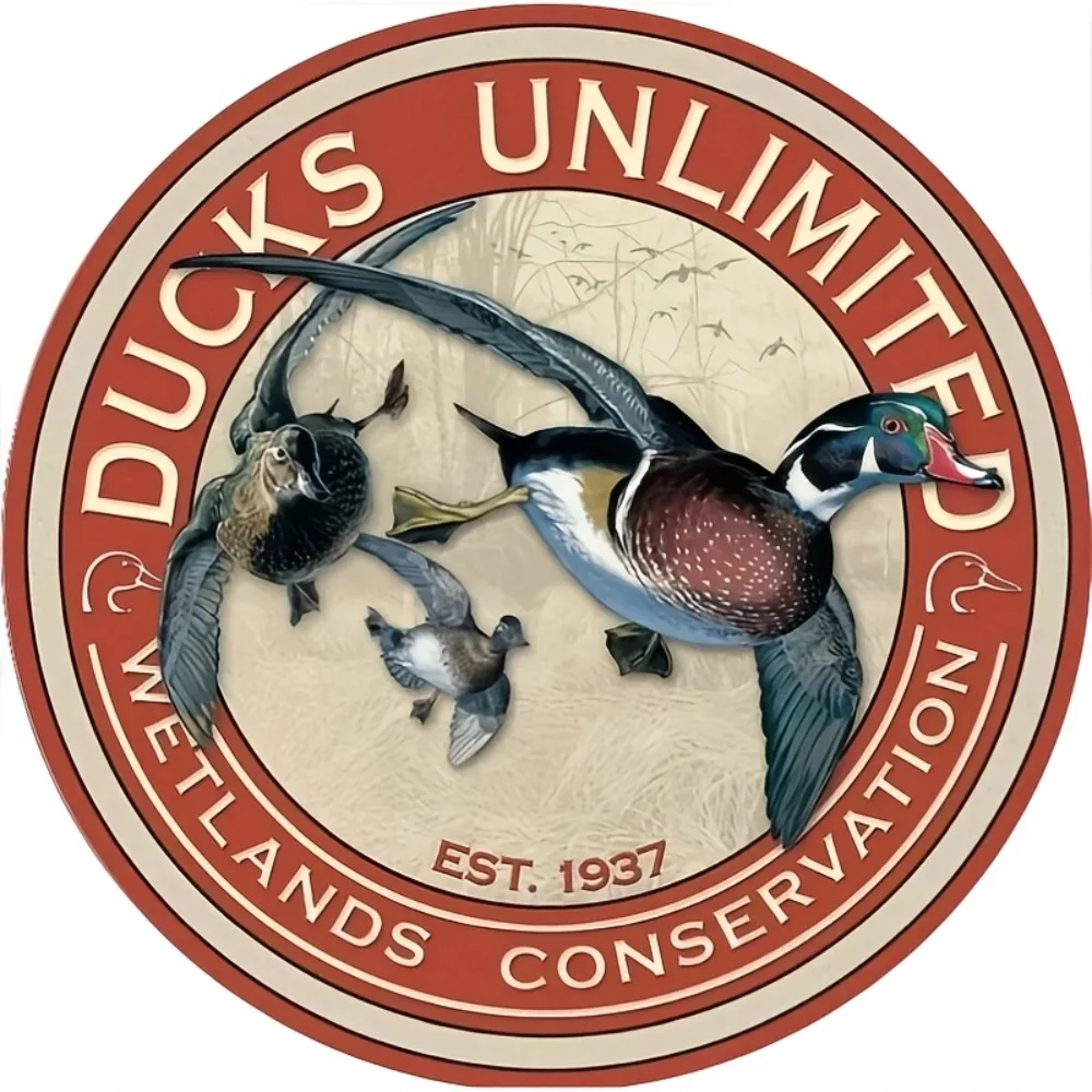 Home Decor Duck - ป้ายอลูมิเนียมอนุรักษ์พื้นที่ชุ่มน้ำของดั๊กส์ อันลิมิเต็ด - 8x8 นิ้ว ของตกแต่งผนังแบบคลาสสิก
