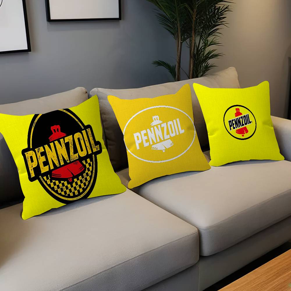 Home Decor Logo Design - พรมเช็ดเท้าลายโลโก้ PENNZOIL ลายเมเปิ้ล ปลอกหมอนอิง ตกแต่งฤดูใบไม้ร่วง ปลอกหมอนอิงตกแต่งวันหยุด