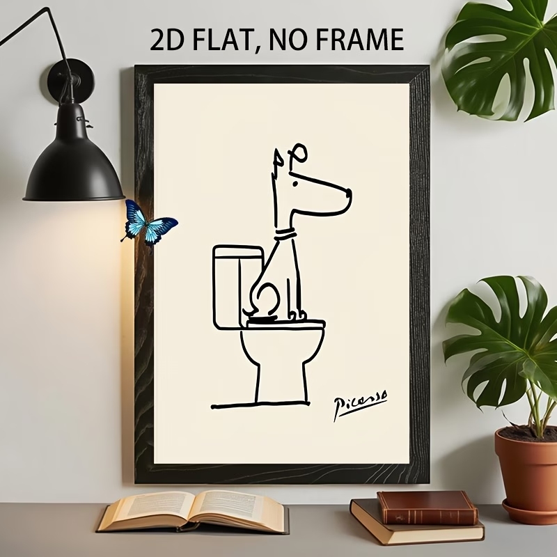 Home Decor Reviews - โมเดิร์น,เรโทร ฟัน ด็อก ทอยเล็ต พิกัสโซ ไลน์