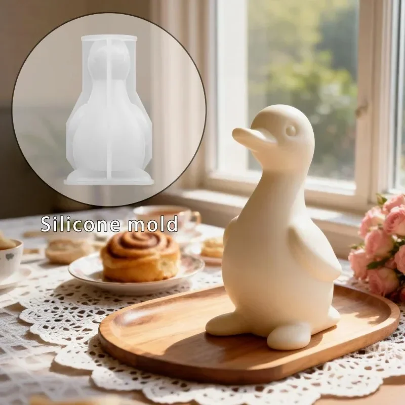 Home Decor Duck - แม่พิมพ์ซิลิโคนรูปเป็ดการ์ตูน DIY น่ารัก สำหรับทำเทียนหอม ปูนปลาสเตอร์ งานฝีมือ