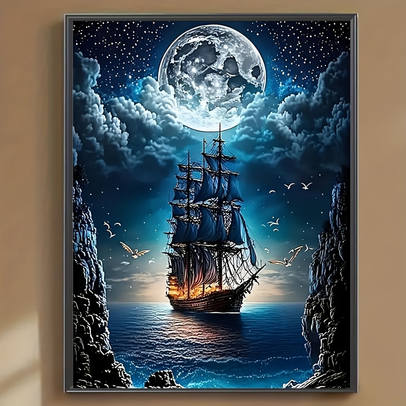 Home Decor Under 1000 - 500/1000/1200/2000PCS ปริศนาสำหรับผู้ใหญ่, เรือสำราญในมหาสมุทรภายใต้ท้องฟ้าเต็มไปด้วยดวงดาวจิ๊กซอว์ปริศนาเกมการศึกษาของตกแต่งบ้านของขวัญ