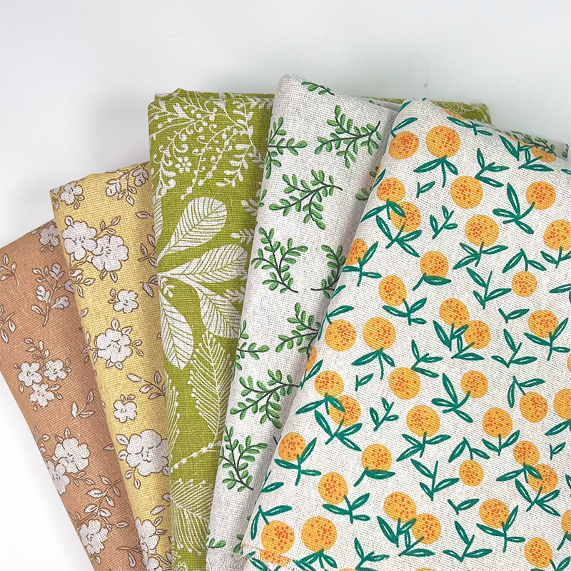 Home Decor Curtains - ผ้าพิมพ์ลายดอกไม้สไตล์ชนบท ผสมผสานผ้าฝ้ายและผ้าลินิน วัสดุอเนกประสงค์สำหรับผ้าปูโต๊ะ ผ้าคลุมโซฟา ผ้าม่าน และของตกแต่งบ้าน