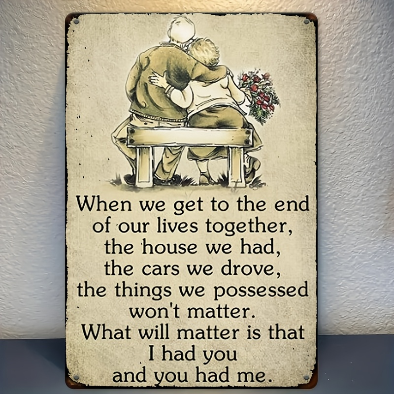 Home Decor Quotes - ป้ายโลหะเหล็กคำขวัญ “What Matters” งานศิลปะตกแต่งผนังสไตล์ชนบท คำคมโรแมนติกสำหรับบ้าน ห้องพักผู้ชาย