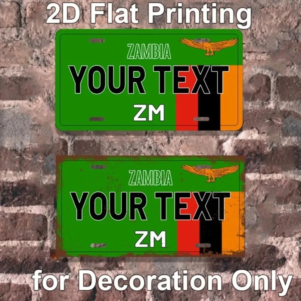 Home Decor Zambia - ป้ายอลูมิเนียมแบบกำหนดเองสำหรับแซมเบีย, ของตกแต่งผนังสไตล์วินเทจสำหรับบ้าน, ห้องพักผ่อนส่วนตัว, บาร์