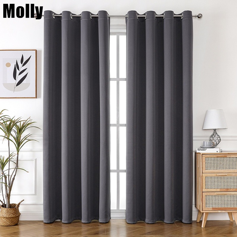 ผ้าม่านสีพื้นแบบกันแสงพร้อมห่ว - Home Decor Curtains บทวิจารณ์และราคา