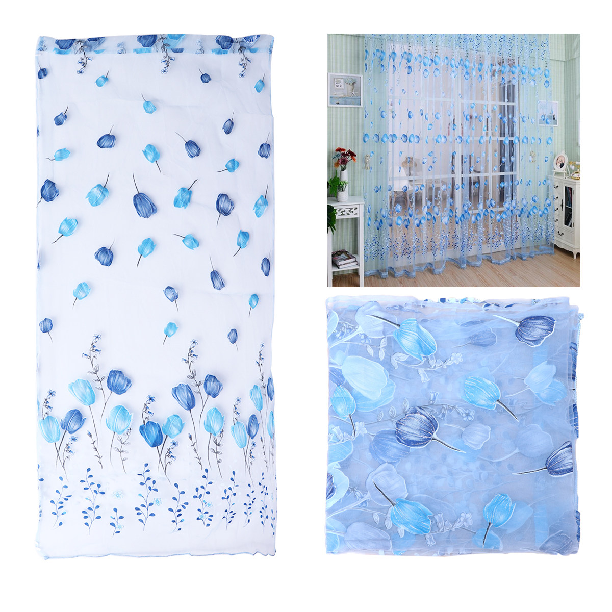 ผ้าม่านหน้าต่าง ผ้าม่านพิมพ์ลา - Home Decor Tulip บทวิจารณ์และราคา