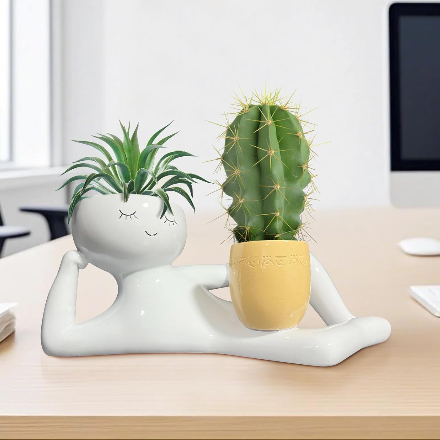 กระถางต้นไม้รูปคนขี้เกียจสุดน่ - Succulent Planter Pot บทวิจารณ์และราคา