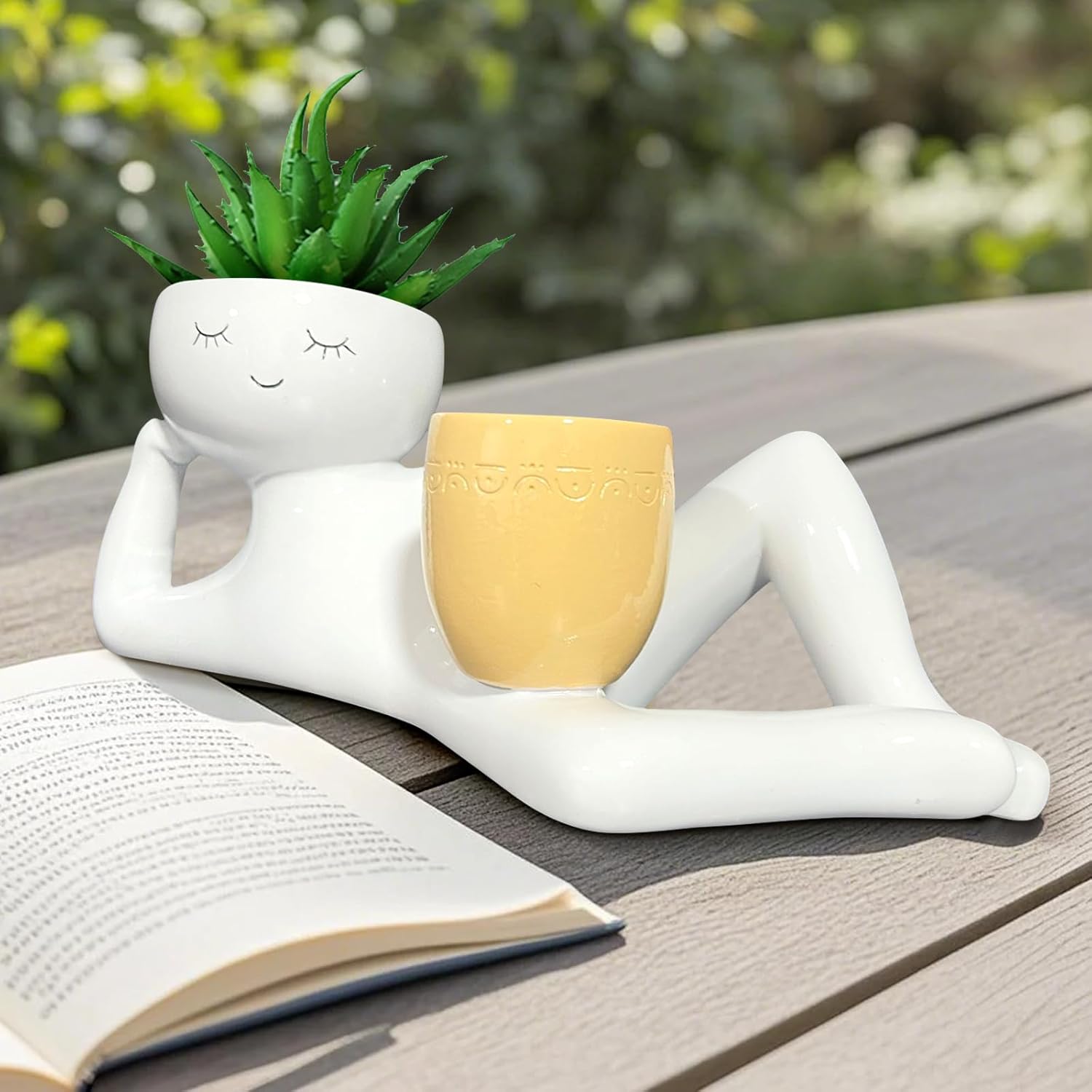 กระถางต้นไม้รูปคนขี้เกียจสุดน่ - Succulent Planter Pot บทวิจารณ์และราคา
