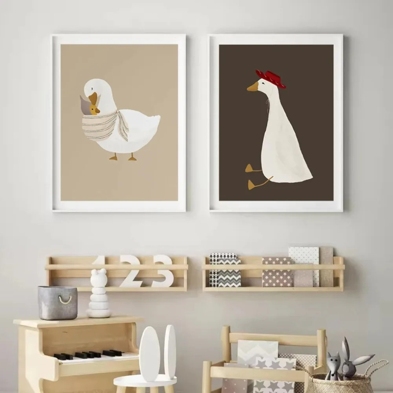 ภาพพิมพ์โปสเตอร์การ์ตูนสัตว์เล - Home Decor Duck บทวิจารณ์และราคา