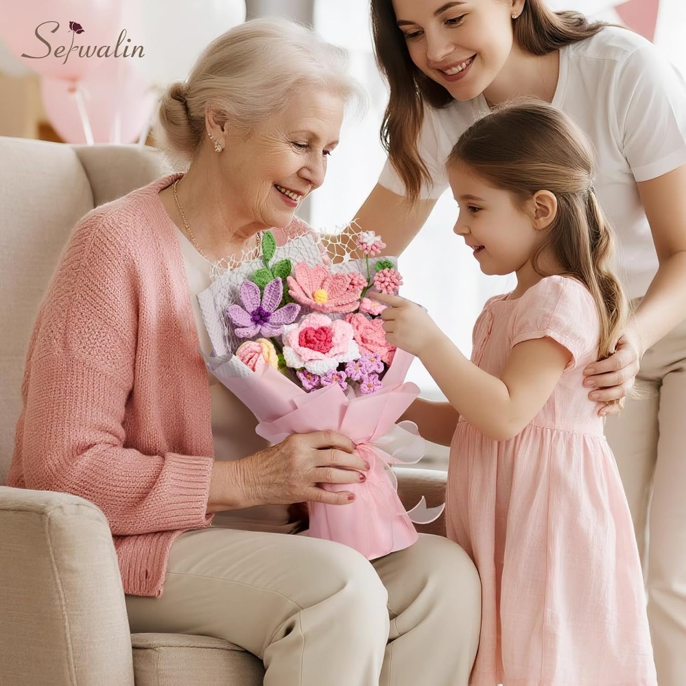 ช่อดอกไม้โครเชต์ ดอกไม้ถักทำมื - Home Decor Tulip บทวิจารณ์และราคา