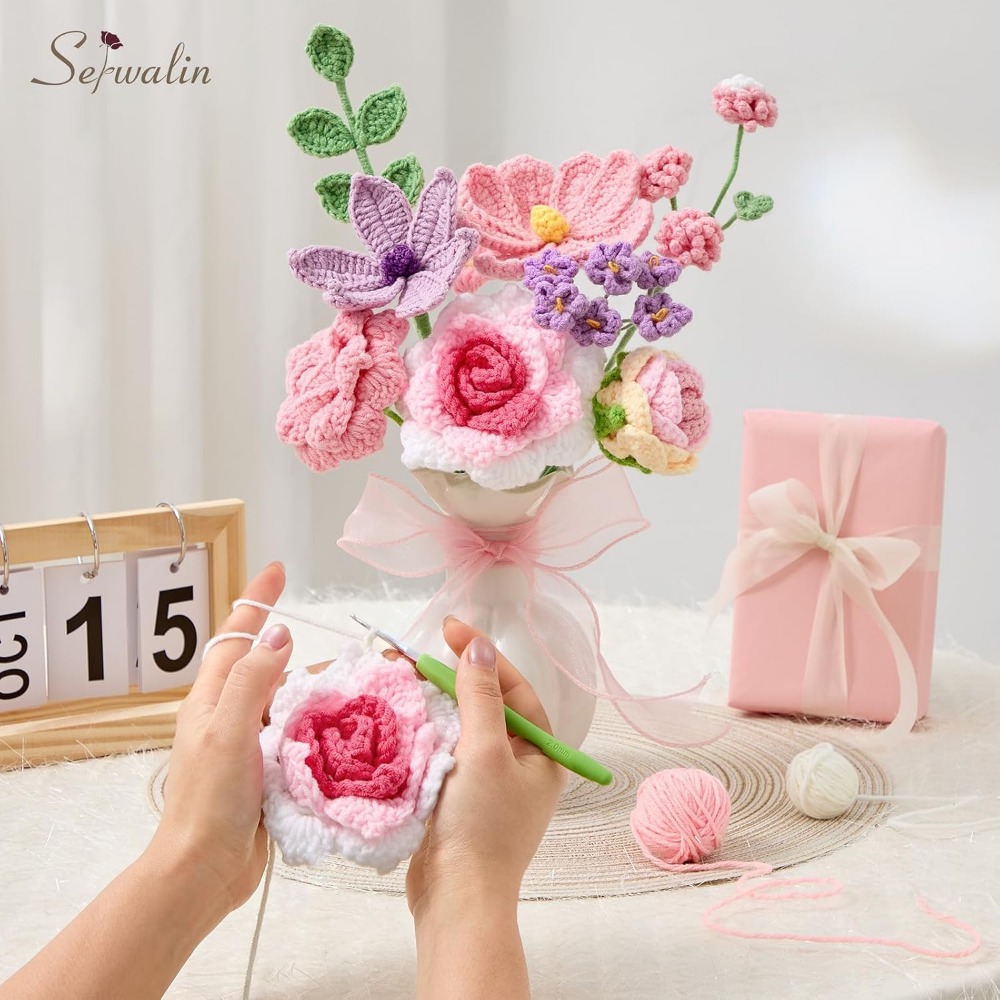 ช่อดอกไม้โครเชต์ ดอกไม้ถักทำมื - Home Decor Tulip บทวิจารณ์และราคา