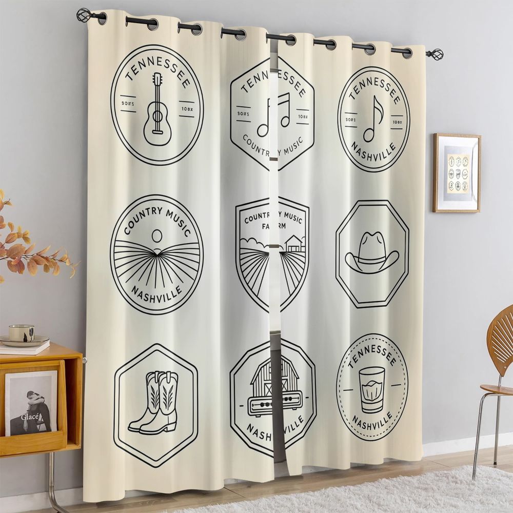 ผ้าม่านธีมเพลงคันทรีเทนเนสซี,  - Home Decor Curtains บทวิจารณ์และราคา
