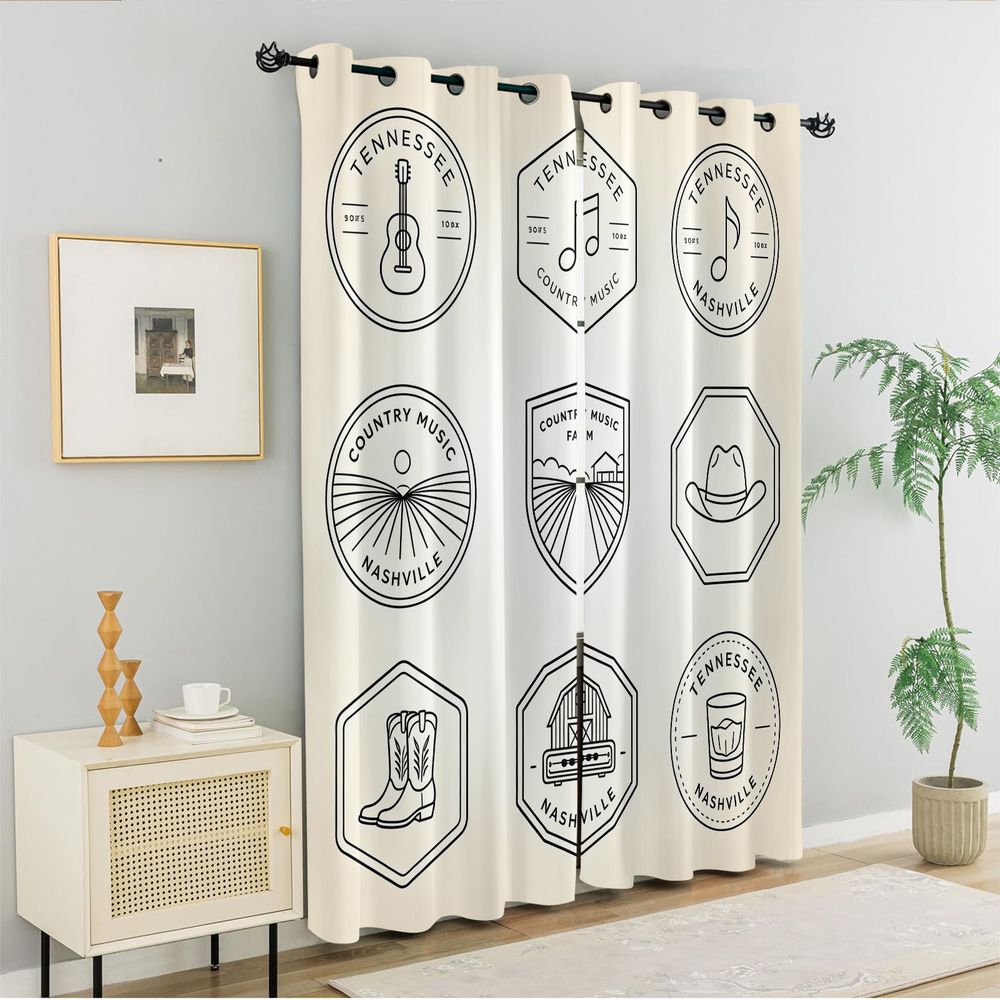 ผ้าม่านธีมเพลงคันทรีเทนเนสซี,  - Home Decor Curtains บทวิจารณ์และราคา