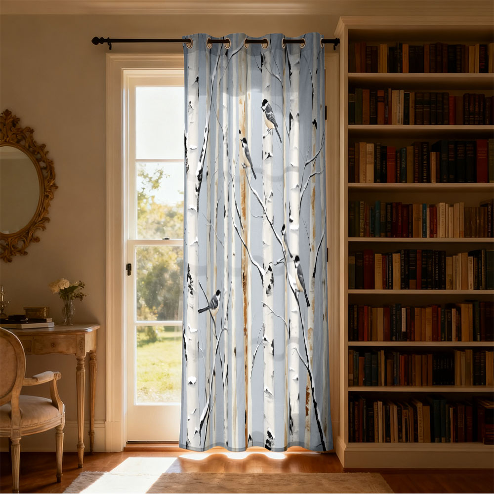 ผ้าม่านลายพิมพ์นกติตมัสในป่าเบ - Home Decor Curtains บทวิจารณ์และราคา