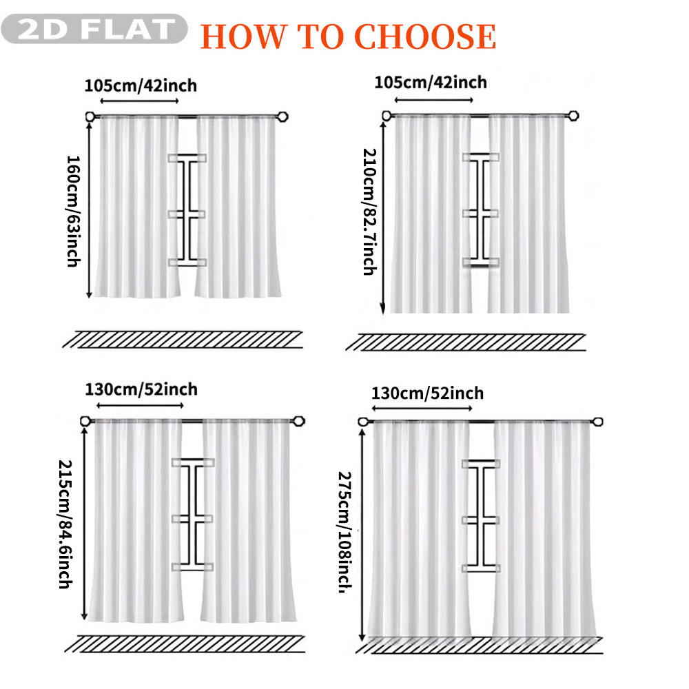 ผ้าม่านโปร่งแสงแบบแบน 2 มิติ 2 - Home Decor Curtains บทวิจารณ์และราคา