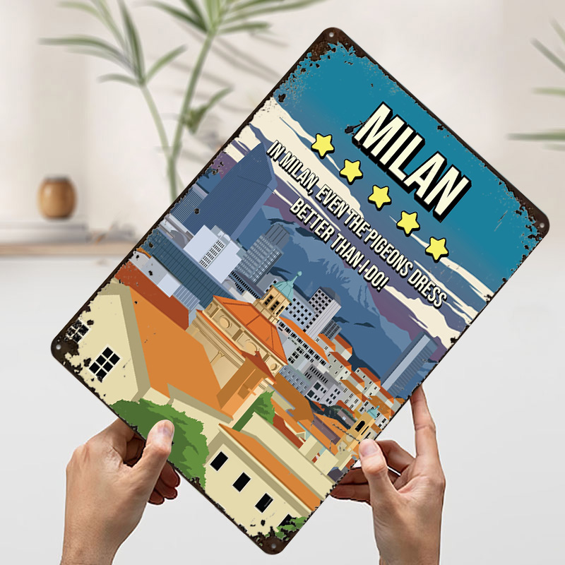 โปสเตอร์ท่องเที่ยวเมืองมิลานลา - Review Home Decor บทวิจารณ์และราคา