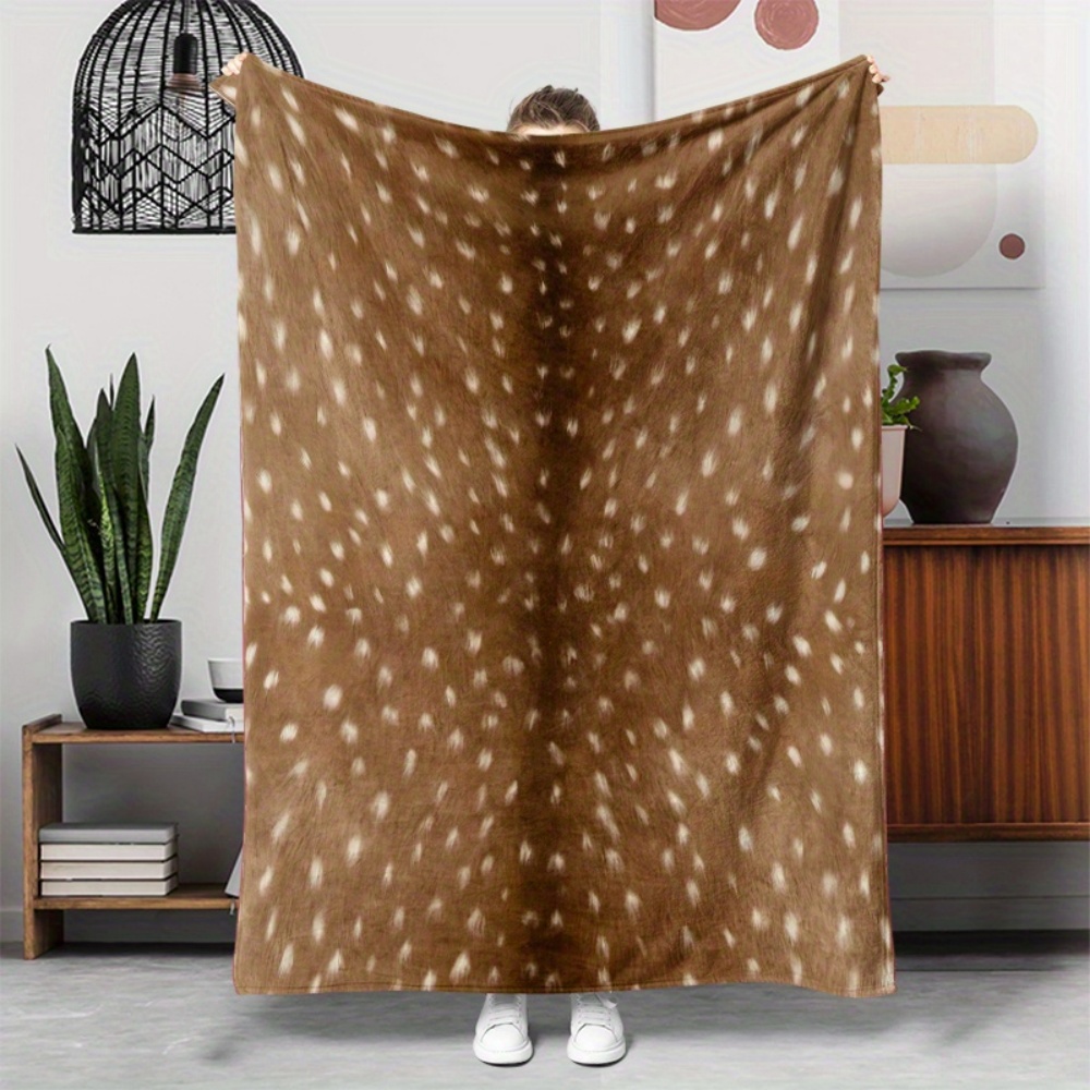 ผ้าห่มลายสัตว์ลายจุดกวางสีน้ำต - Neutral Throw Blanket บทวิจารณ์และราคา