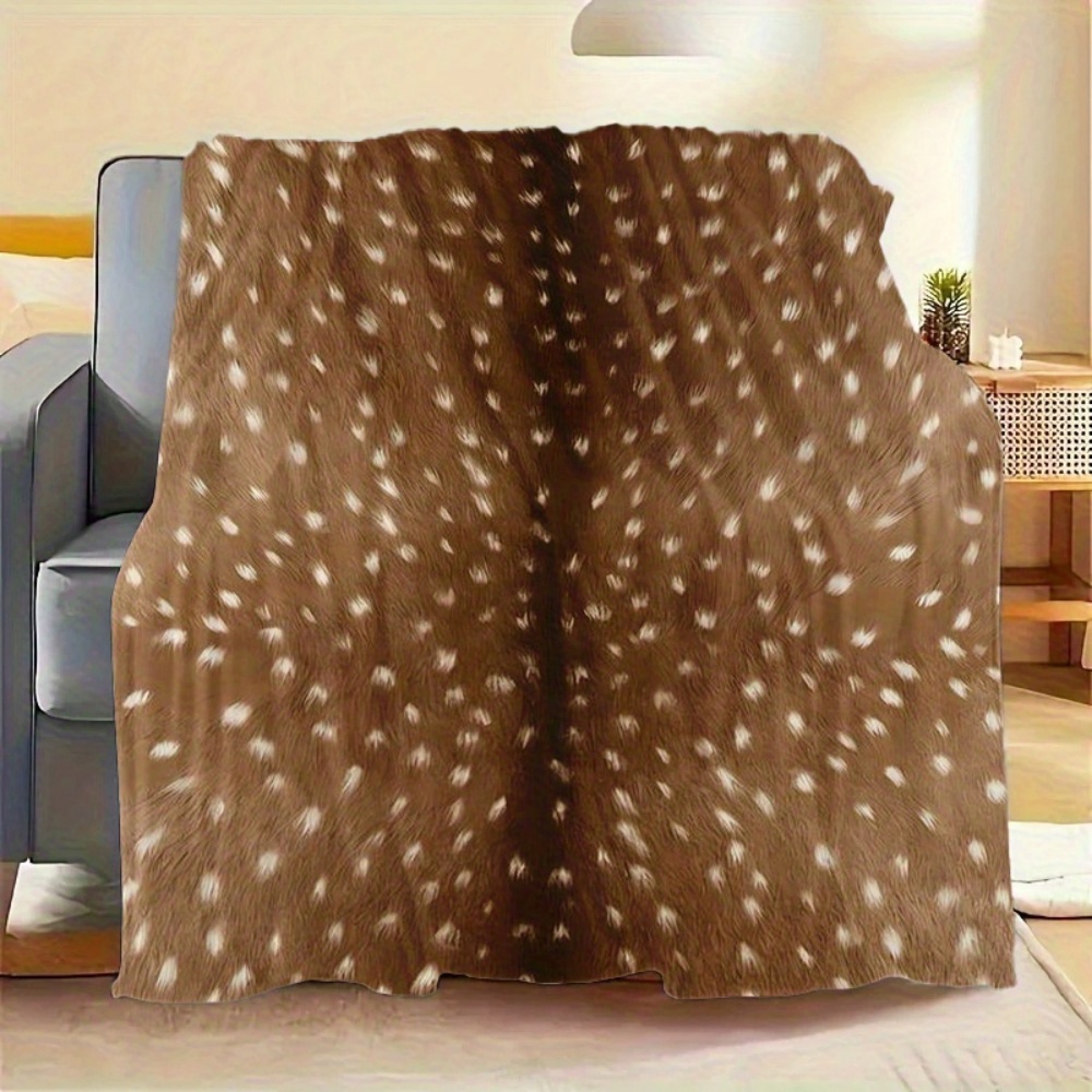 ผ้าห่มลายสัตว์ลายจุดกวางสีน้ำต - Neutral Throw Blanket บทวิจารณ์และราคา