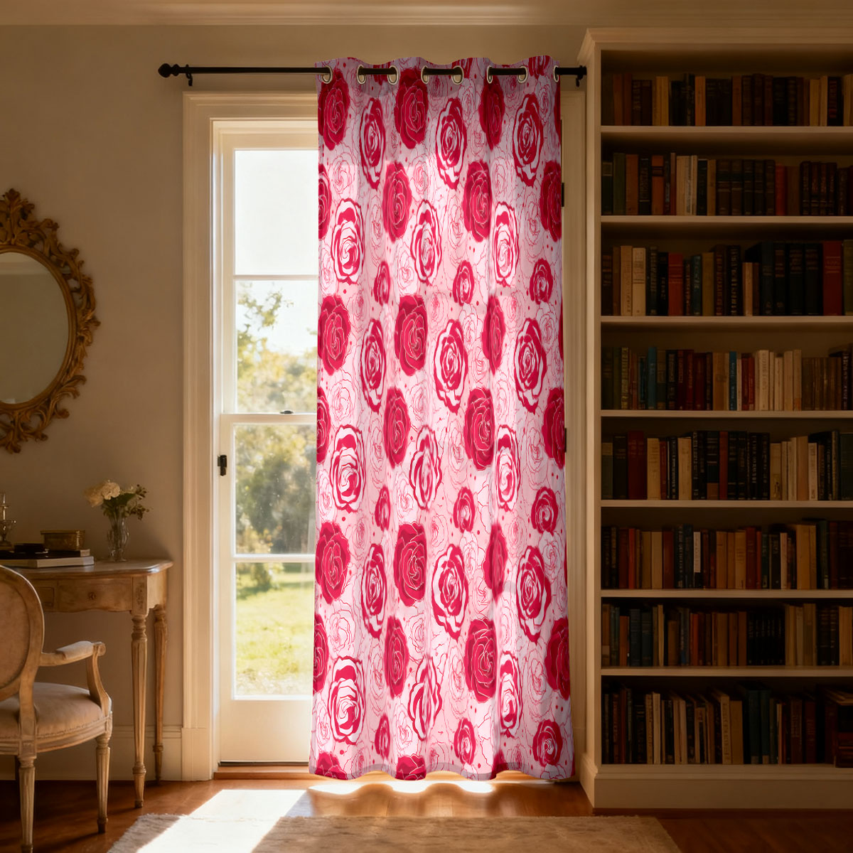 ผ้าม่านวงกลมเดี่ยวสีชมพูพื้นเข - Home Decor Curtains บทวิจารณ์และราคา