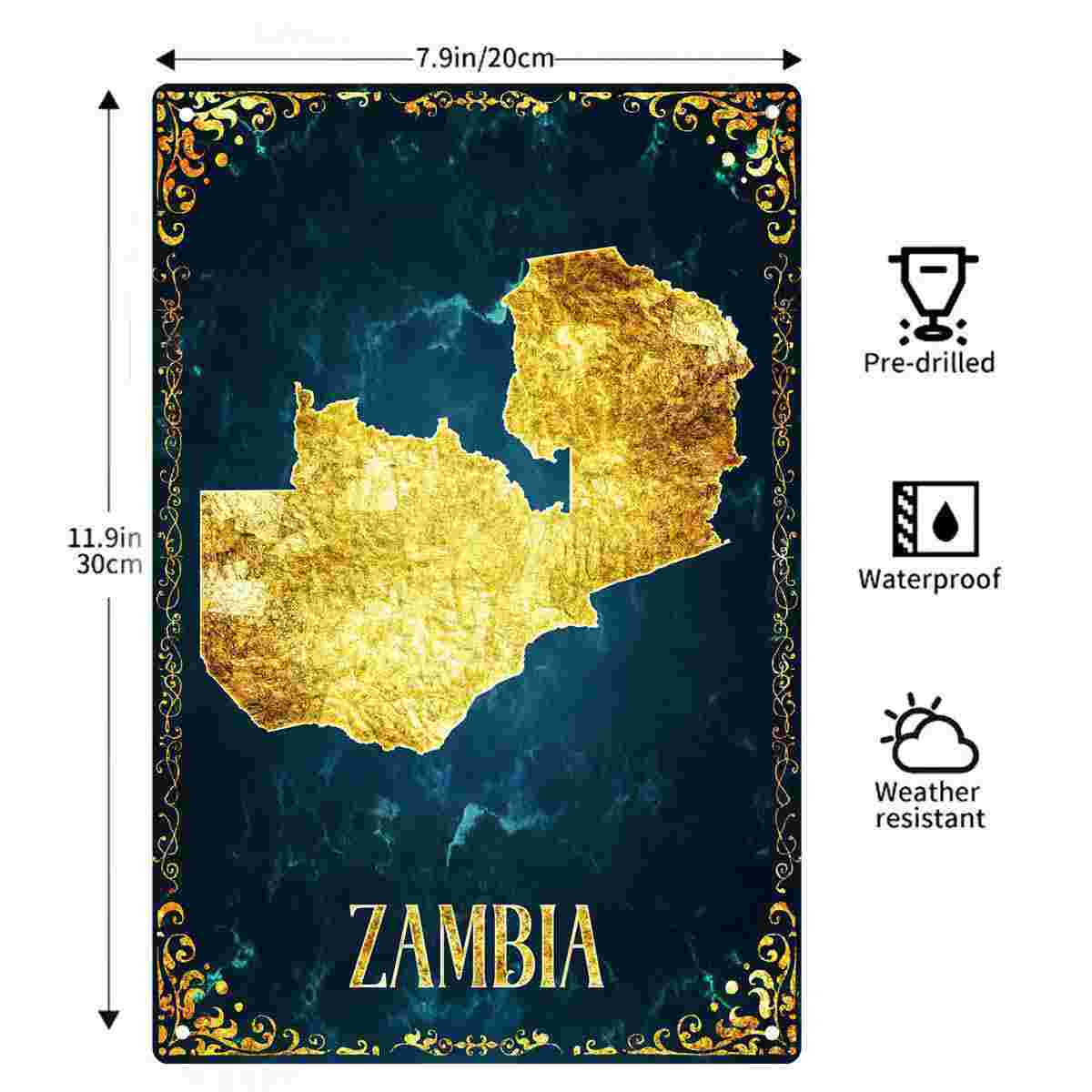ป้ายตกแต่งผนังรูปแผนที่ประเทศแ - Home Decor Zambia บทวิจารณ์และราคา