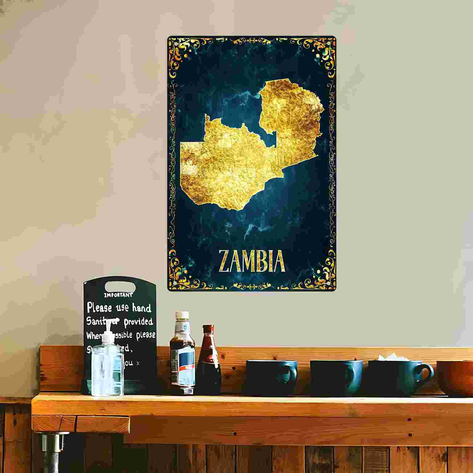 ป้ายตกแต่งผนังรูปแผนที่ประเทศแ - Home Decor Zambia บทวิจารณ์และราคา