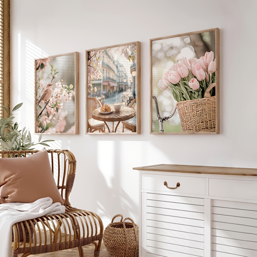 3 ชิ้น/ชุด ภาพพิมพ์บนผ้าใบลายถ - Home Decor Tulip บทวิจารณ์และราคา