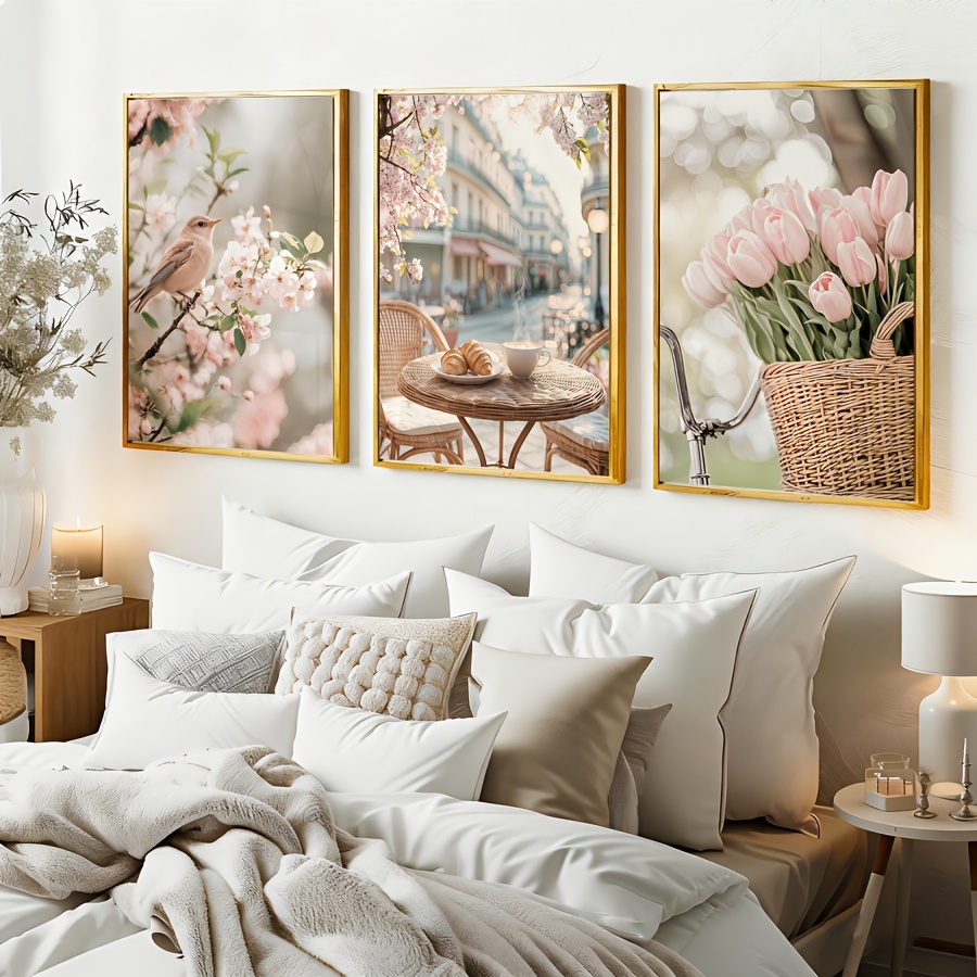 3 ชิ้น/ชุด ภาพพิมพ์บนผ้าใบลายถ - Home Decor Tulip บทวิจารณ์และราคา