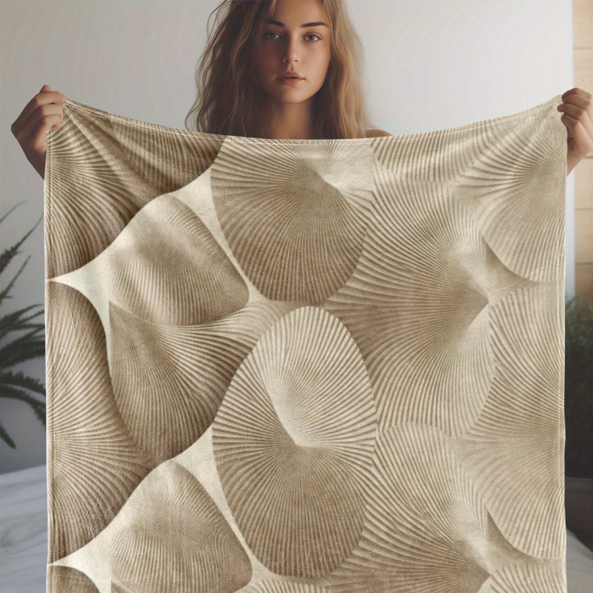 ผ้าห่มฟลีซลายเส้นเรขาคณิตแบบนา - Neutral Throw Blanket บทวิจารณ์และราคา