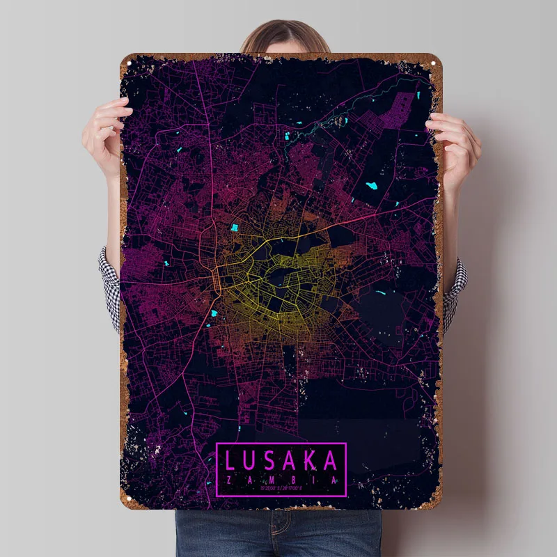 แผนที่เมืองลูซาคา แซมเบีย โปสเ - Home Decor Zambia บทวิจารณ์และราคา