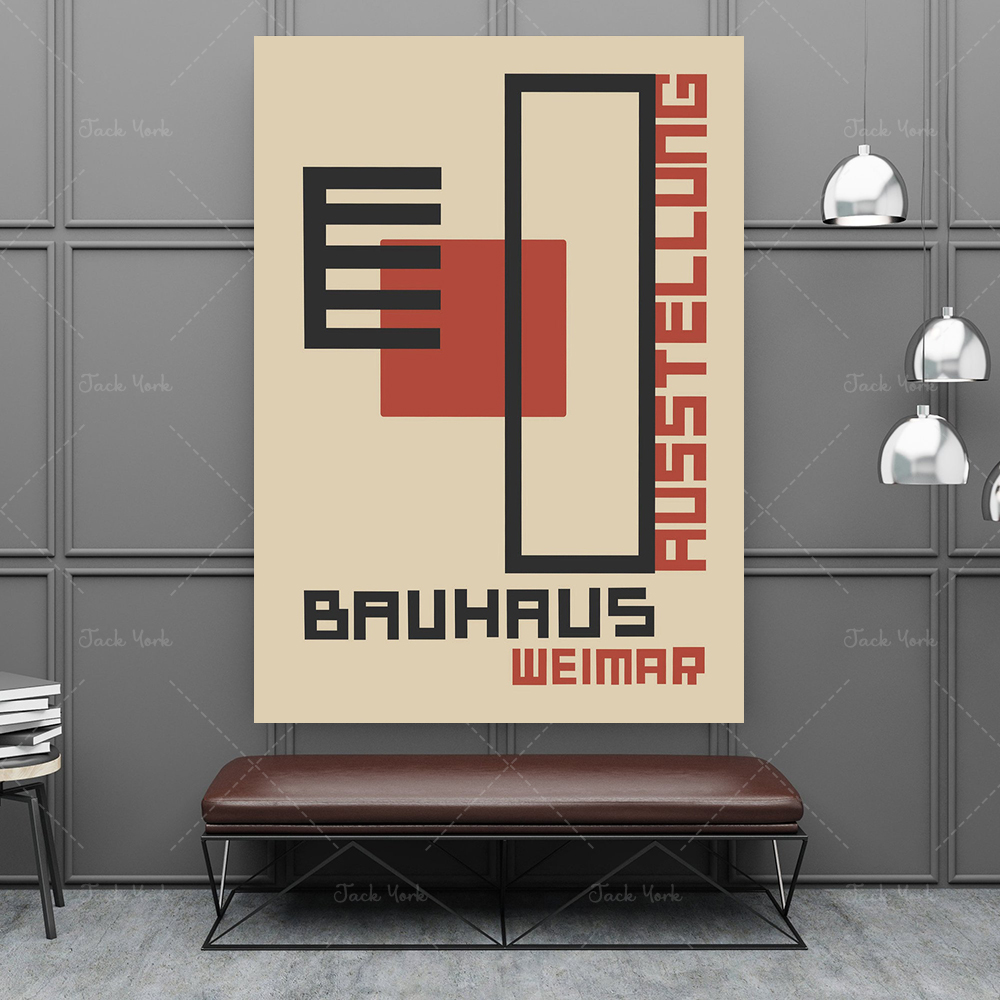 Bauhaus Ausผ้าใบพิมพ์โปสเตอร์  - Home Decor Expo บทวิจารณ์และราคา