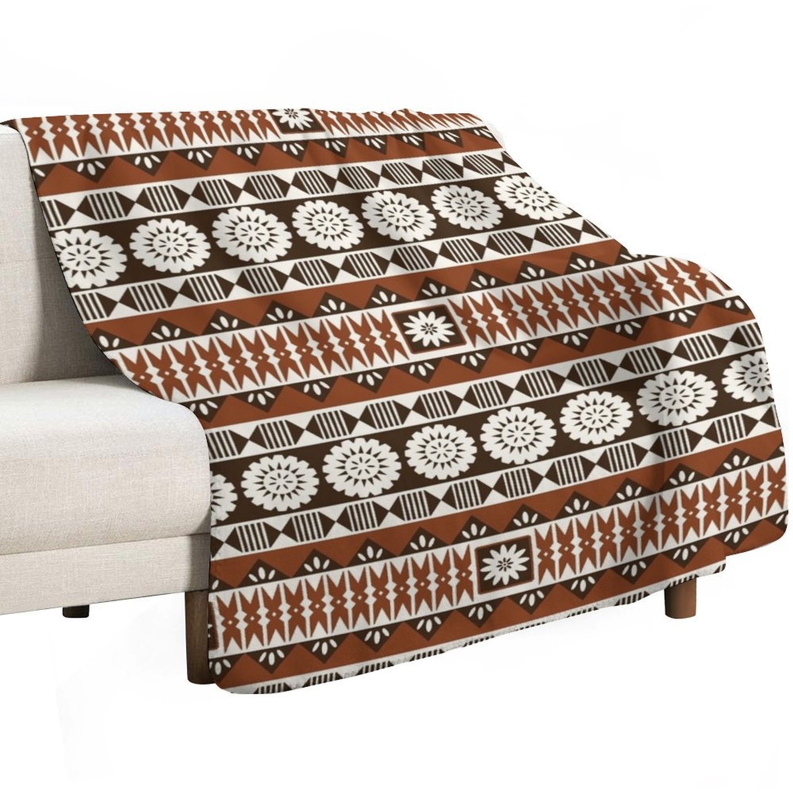 ผ้าห่ม Fijian Masi 2 - ผ้าห่มส - Neutral Throw Blanket บทวิจารณ์และราคา