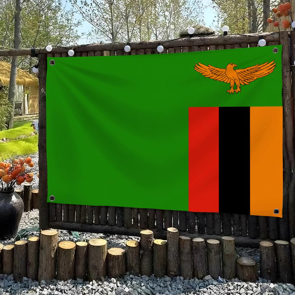 แซมเบียธงชาติแบบกำหนดเองแขวนผน - Home Decor Zambia บทวิจารณ์และราคา