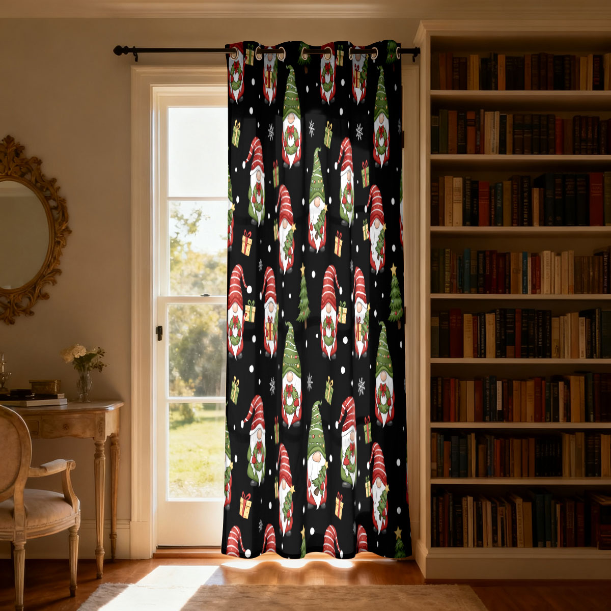 ผ้าม่านลายคริสต์มาสคนแคระต้นคร - Home Decor Curtains บทวิจารณ์และราคา